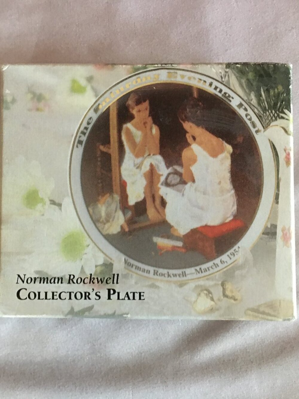 Vintage Norman Rockwell Girl at the Mirror Mini Collector Plate In Box with Stan